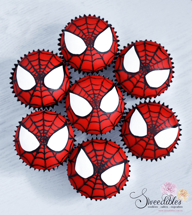 Diana Dharma Spider-Man Mask Cupcakes