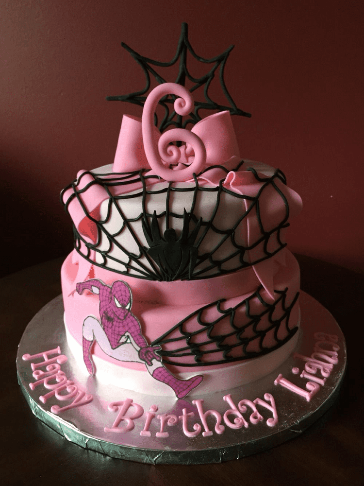 Donna Gill Olsen Pink Spider-Man Cake