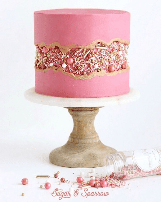 Fault Line Rose Gold Cake 