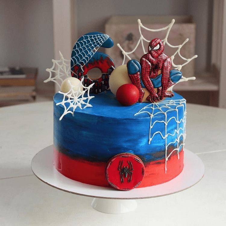 Single-Tier Spider-Man Cake