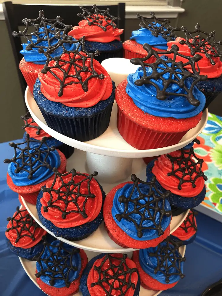 Spider-Man Red and Blue Cupcakes by Michelle Sprague