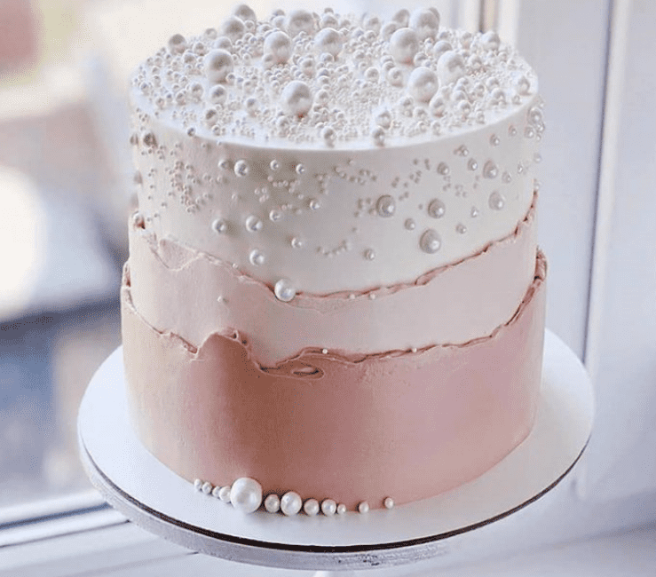 Wrap Rose Gold and White Cake