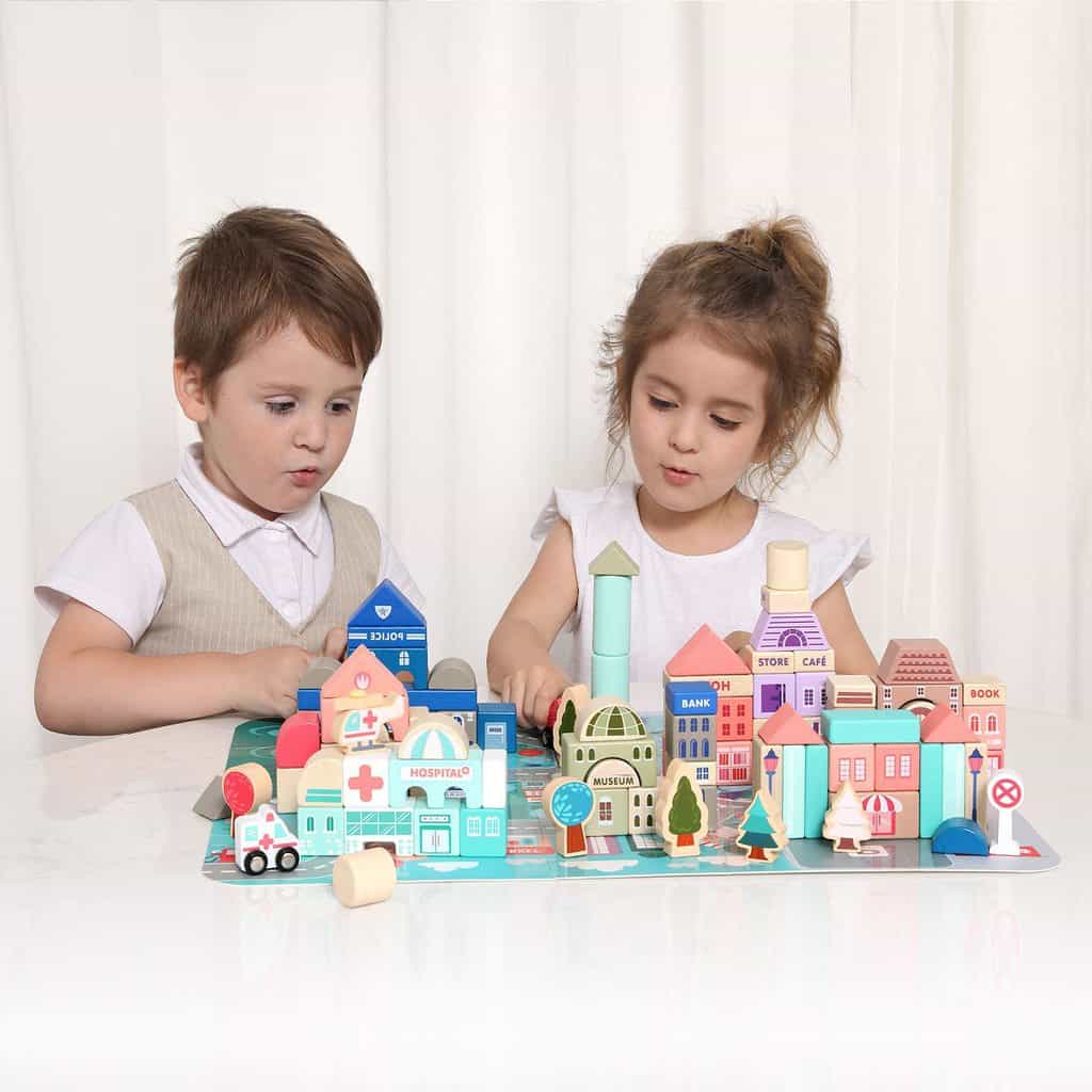 Wooden Building Blocks Set