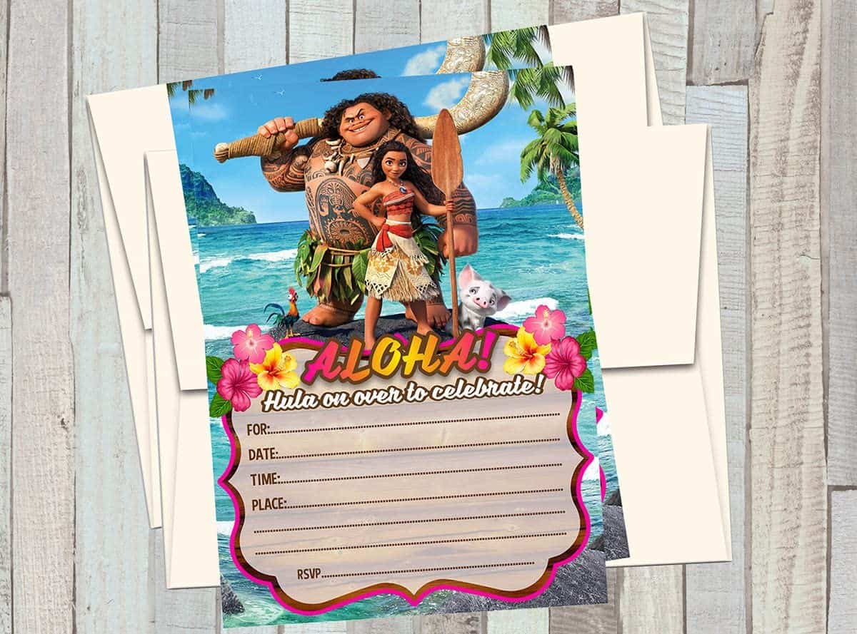 A2ZPlusmore 12 Moana The Movie Birthday Invitations