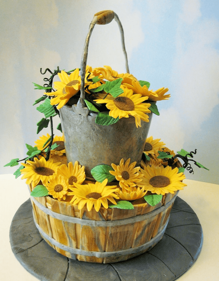 Bucket of Flowers Cake