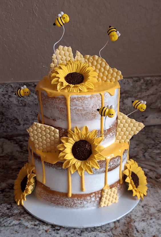 Honeycomb Tiered Cake