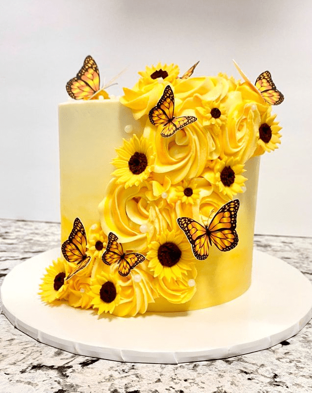 Isa’s Cake Sunflower and Butterfly Cake