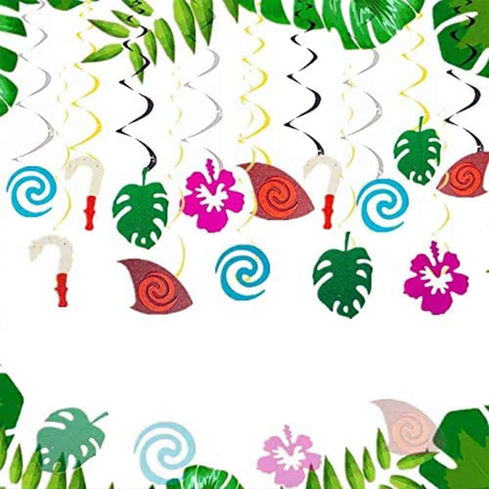 JeVenis 15 PCS Glittery Moana Birthday Decoration