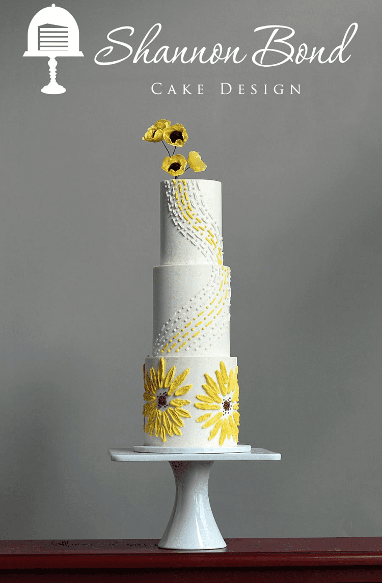 Modern Sunflower Wedding Cake