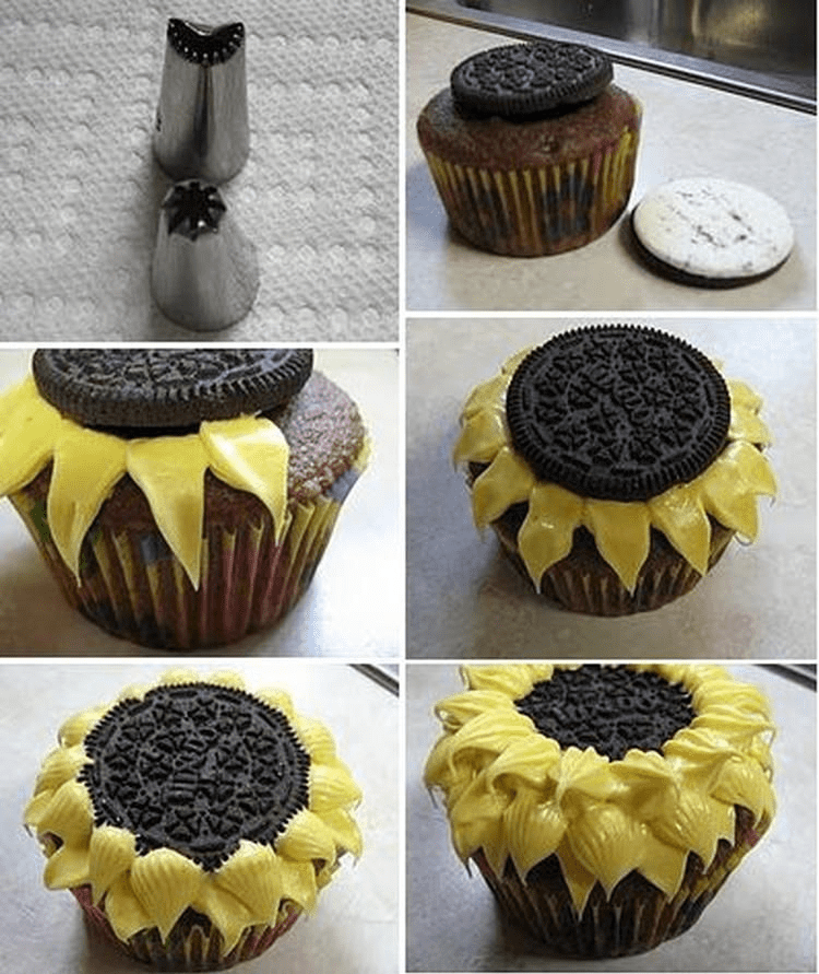 Oreo Sunflower Cupcakes 