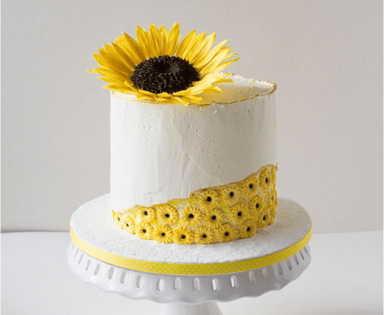 Raw Edge Sunflower Cake