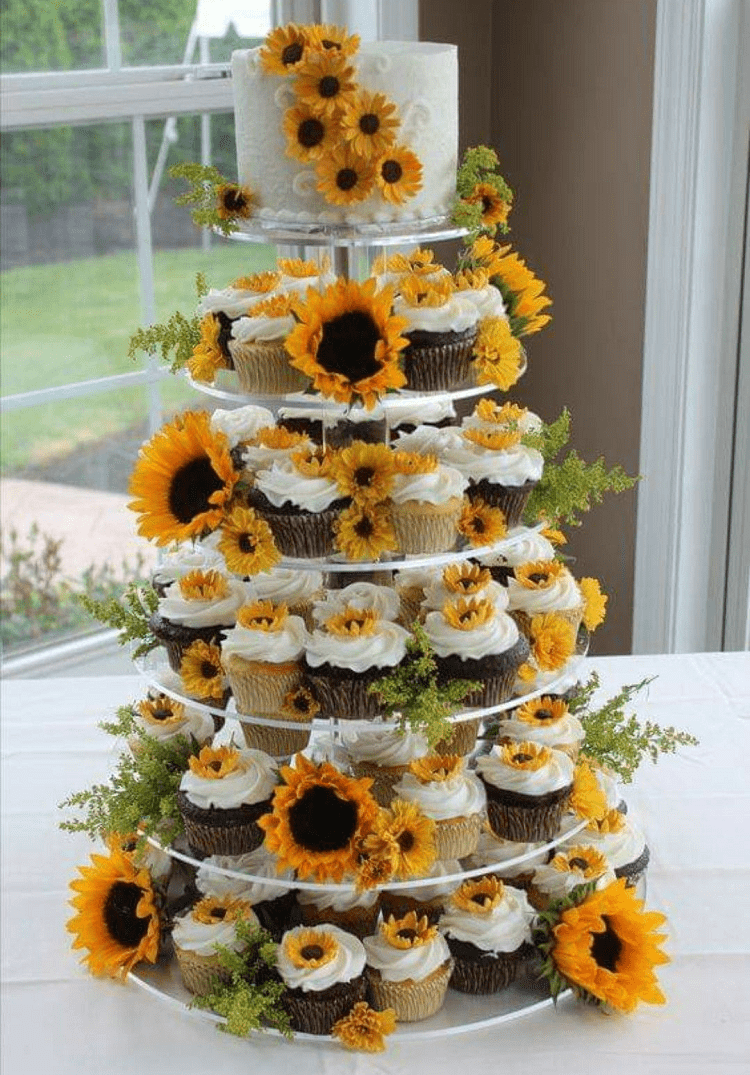 Sunflower Cupcake Tower