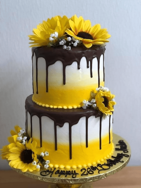 Sunflower Drip Cake