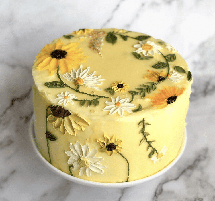 Sunflower and Daisy Cake