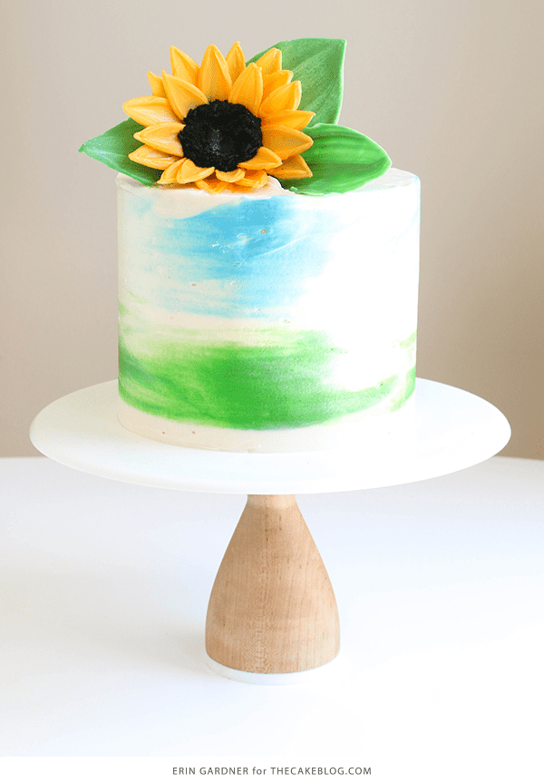 Watercolor Sunflower Cake