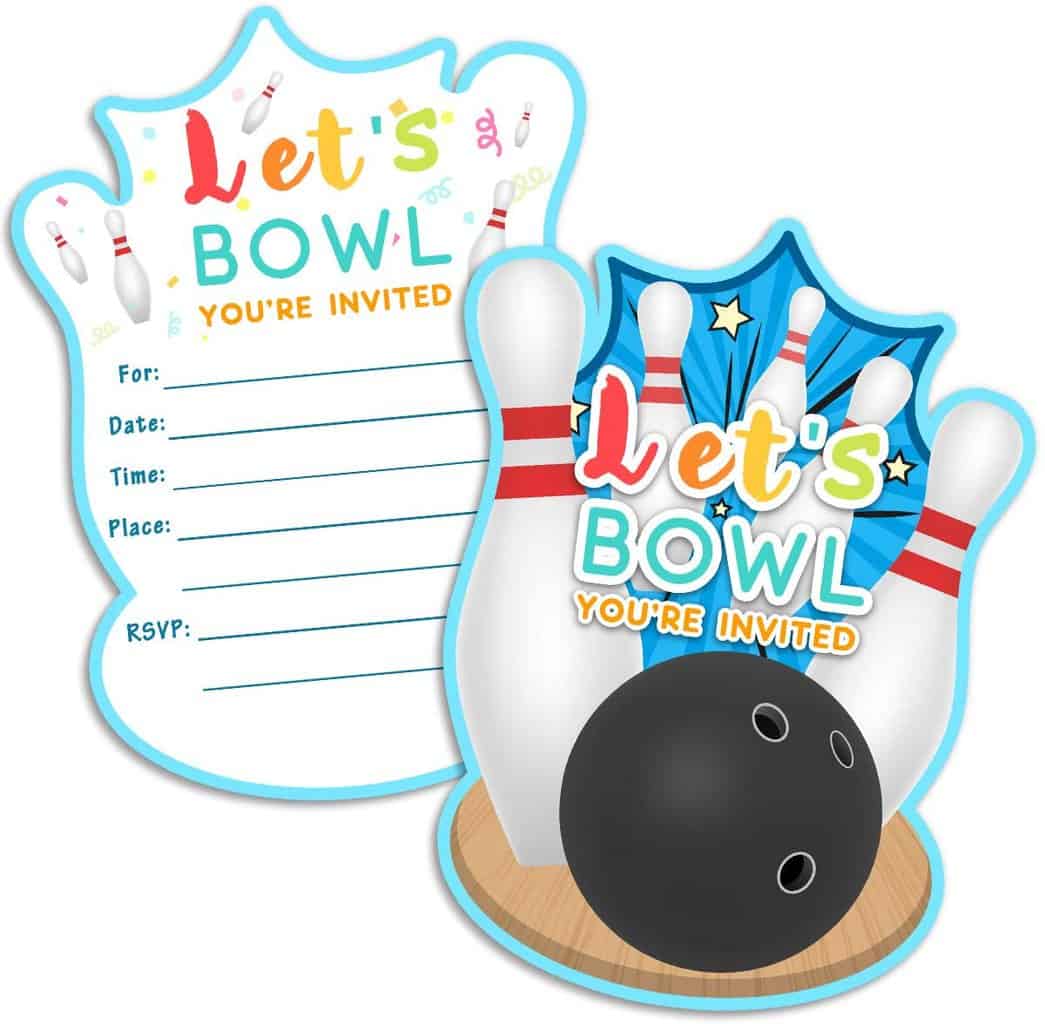 b. Bowling-Themed Invitations