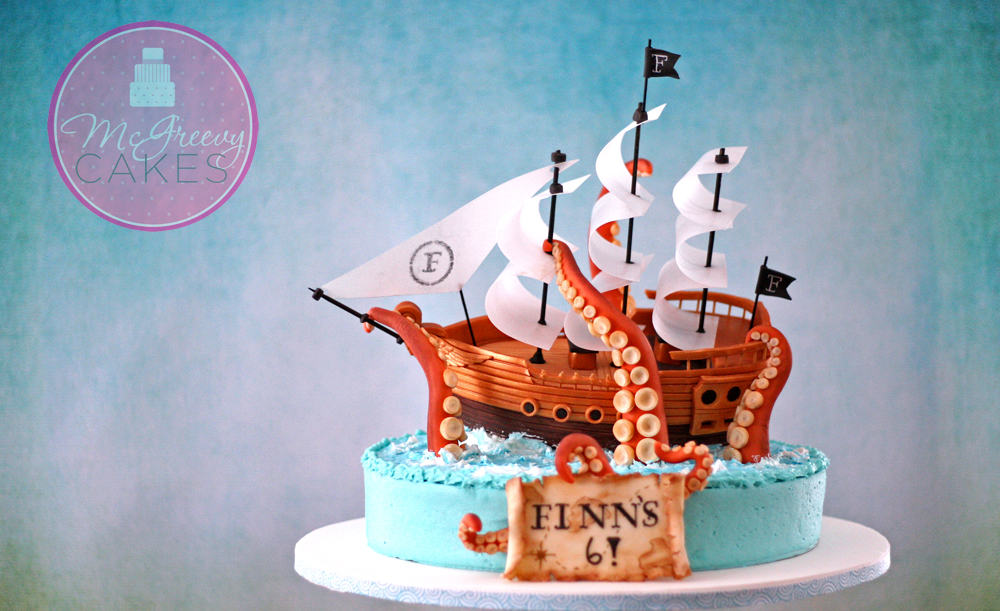 Fondant Pirate Ship Cake