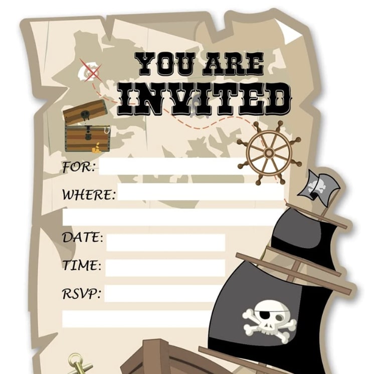 a. Pirates-Themed Invitations