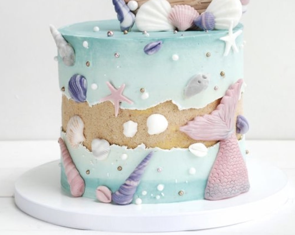 mermaid fault line cake