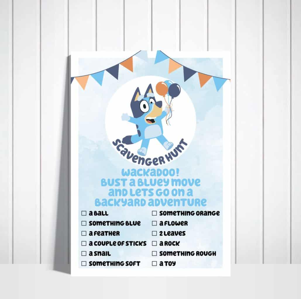 Bluey Birthday Scavenger Hunt