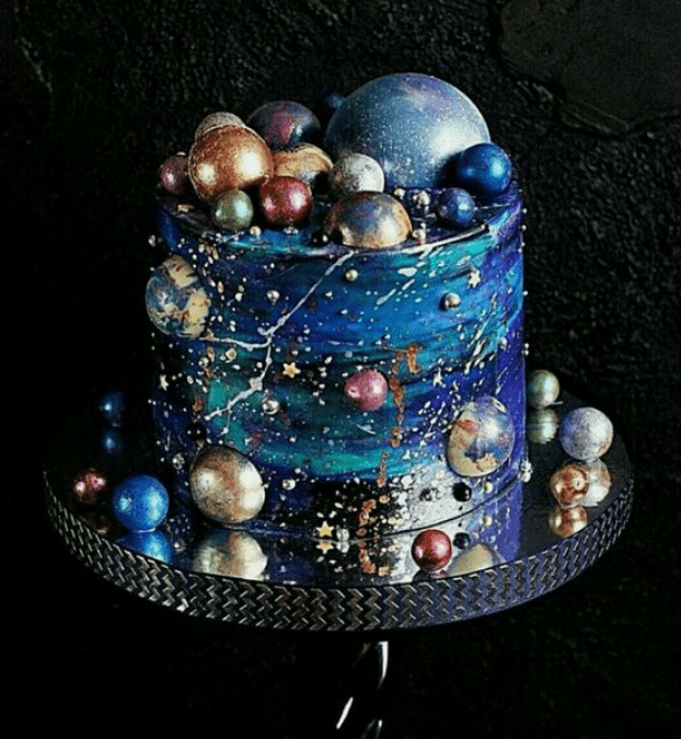 modern planetarium cake