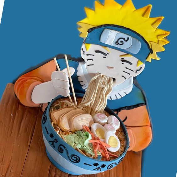 Naruto eating Ramen Cake Sculpture