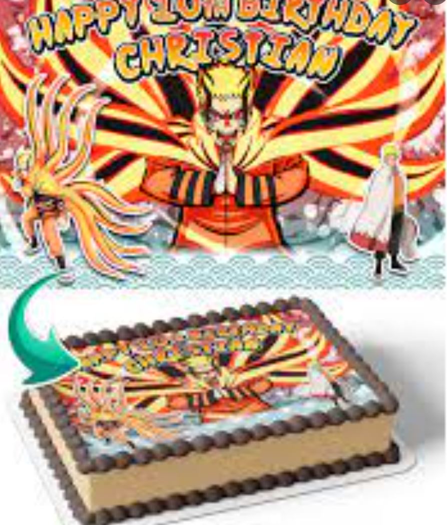 Naruto Sheet Cake with Edible Topper