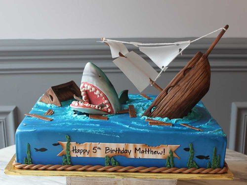 "Shipwrecked" Shark Cake Idea