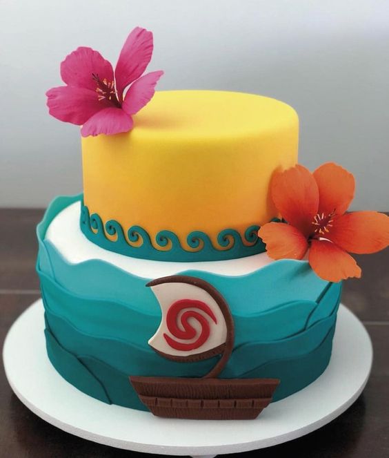 2 Layered Moana Cake