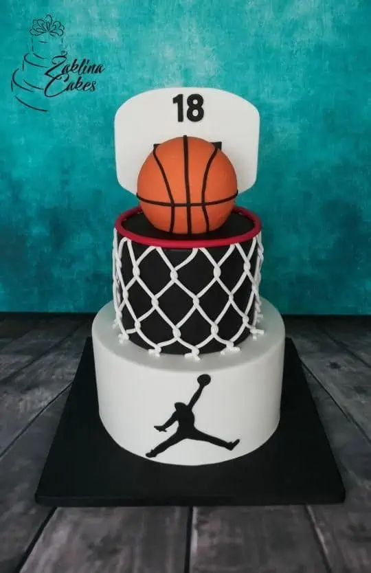 3-Tiered Basketball Birthday Cake