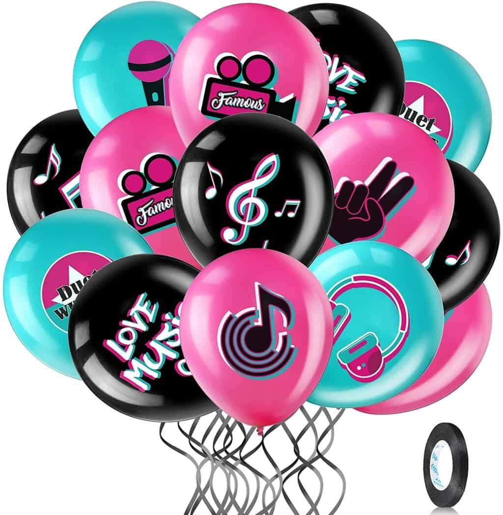 45 Pieces 12 Inch Music Themed Party Balloons