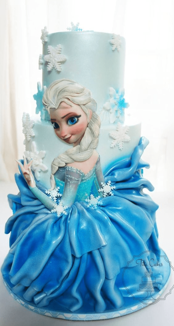 Beautiful Princess Elsa Cake Idea