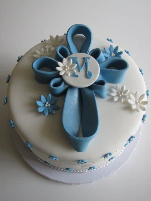 Blue Cross Baptism Cake