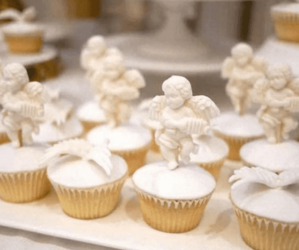 Cupcakes with Sugar Angel Toppers