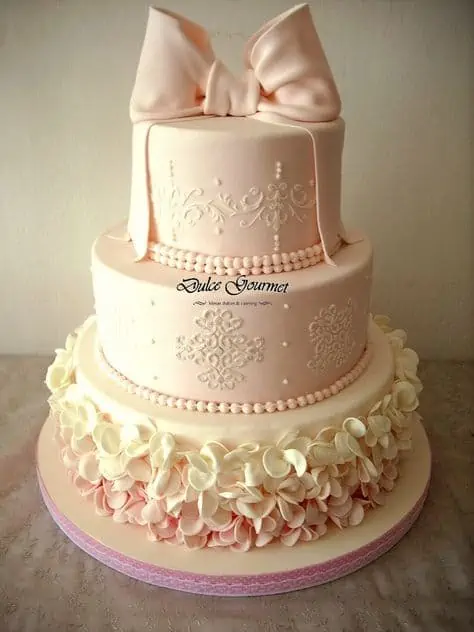 Lacy Pink Baptism Cake