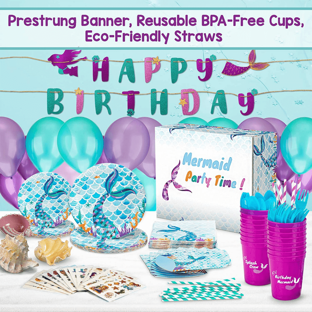 Mermaid Birthday Party Supplies and Decorations Kit 