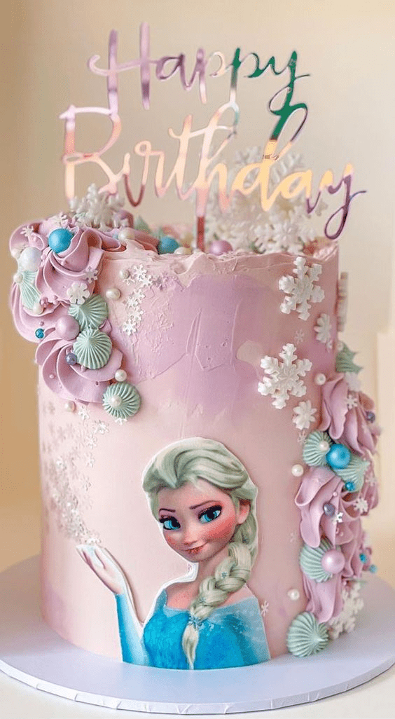 Pretty Piping Elsa Cake Idea