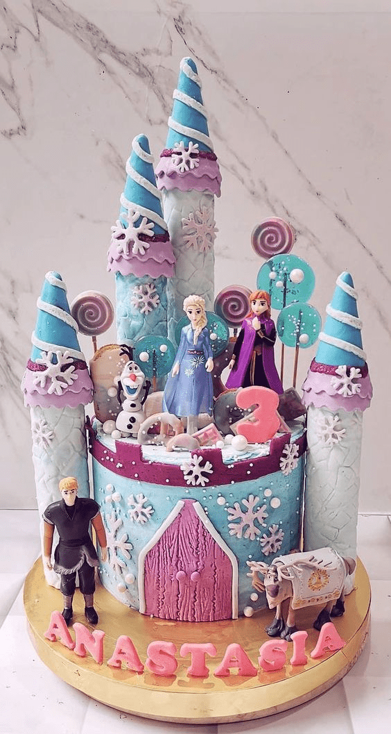 Sculpted Castle Frozen Ice Castle Cake Idea