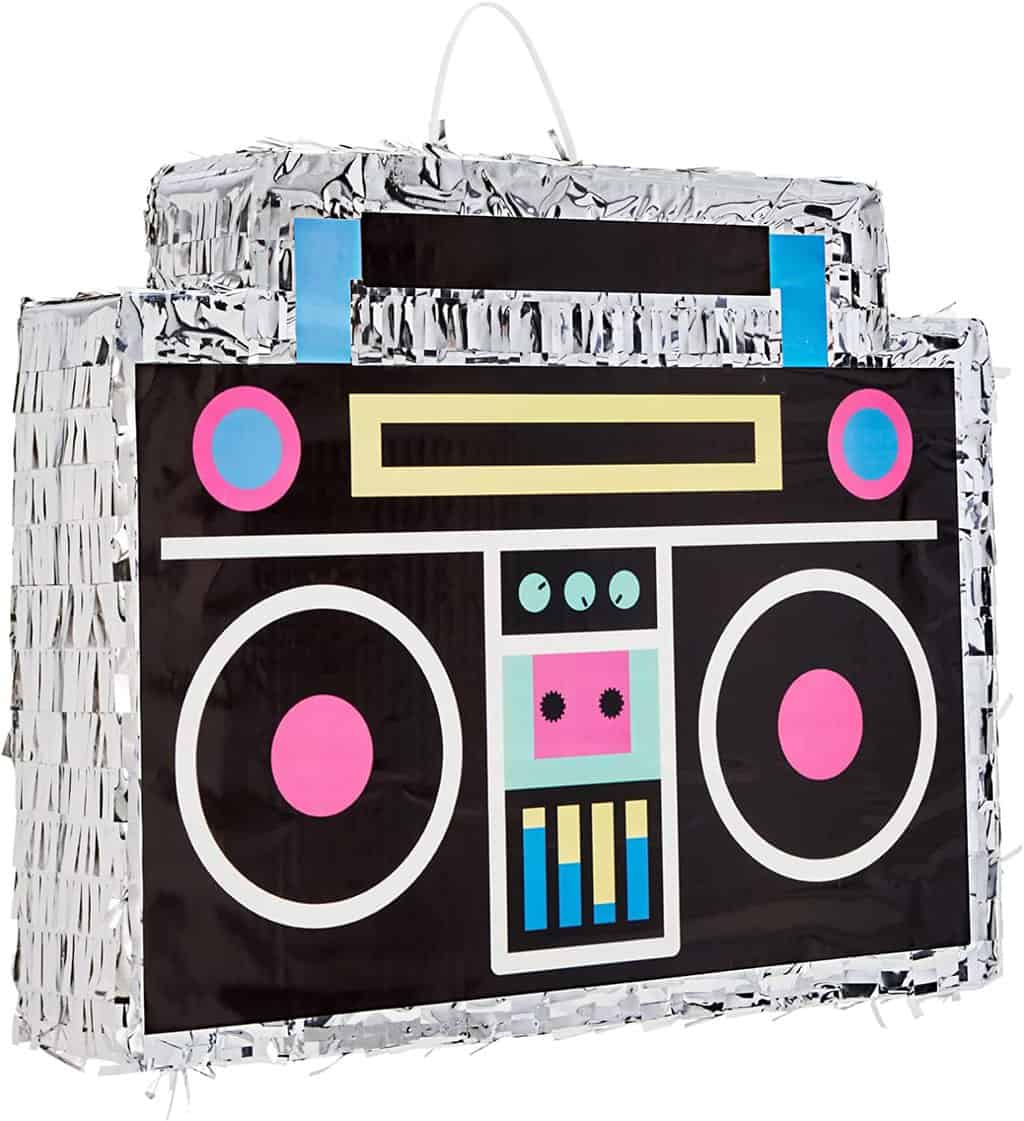 Small 80s Boombox Pinata for Retro Birthday Party Decorations