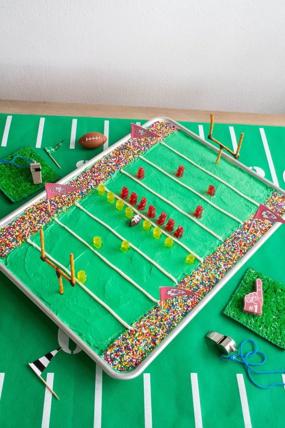 Football Field Sheet Cake