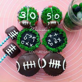 Football Party Cupcakes