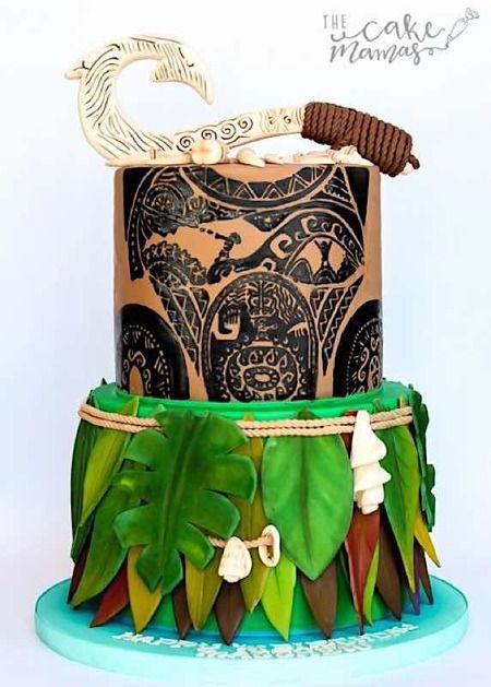 Maui Tribal Tattoo Buttercream Cake