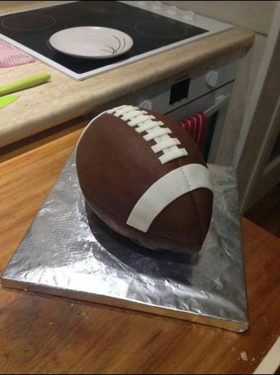 Simple Football-Shaped Cake