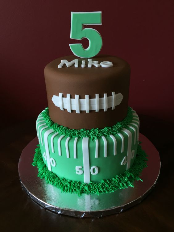 Smooth Buttercream and Fondant Football Cake