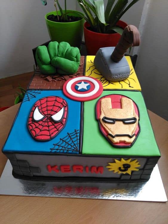 Square Avengers Symbol Cake