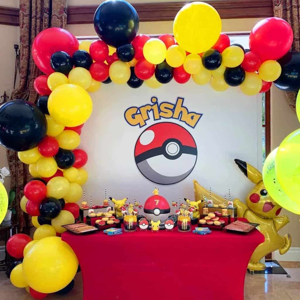 116 Pack Red Black Yellow Balloon Garland Arch Kit for Pokémon