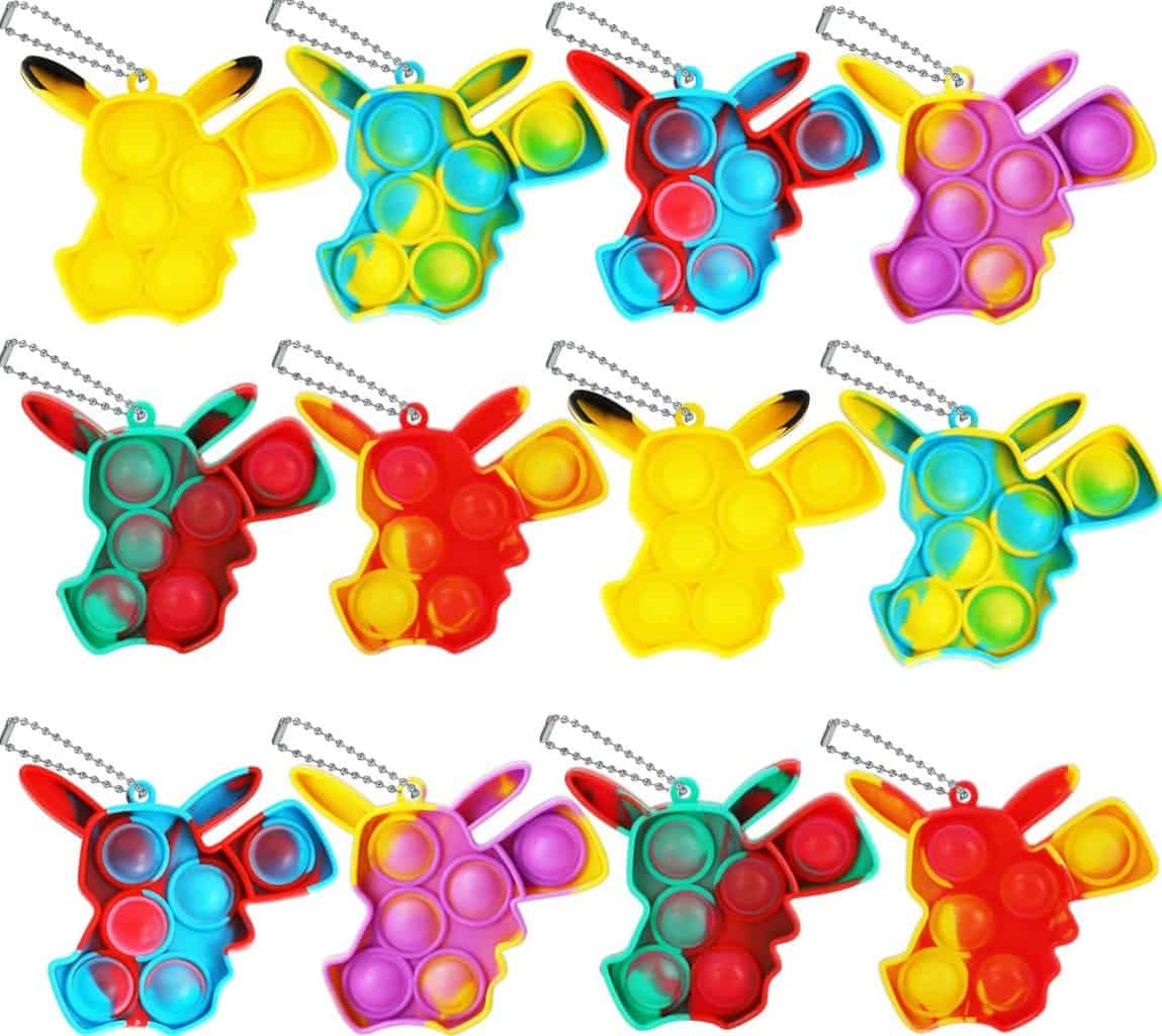 12 Pcs Mini Push Pop Sensory Fidget Toy - Pikachu