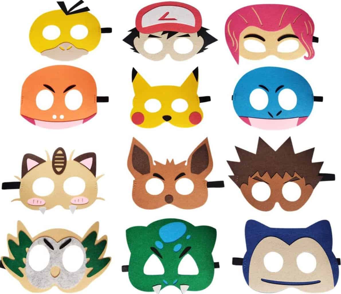 12Pcs Video Game Pokémon Birthday Masks