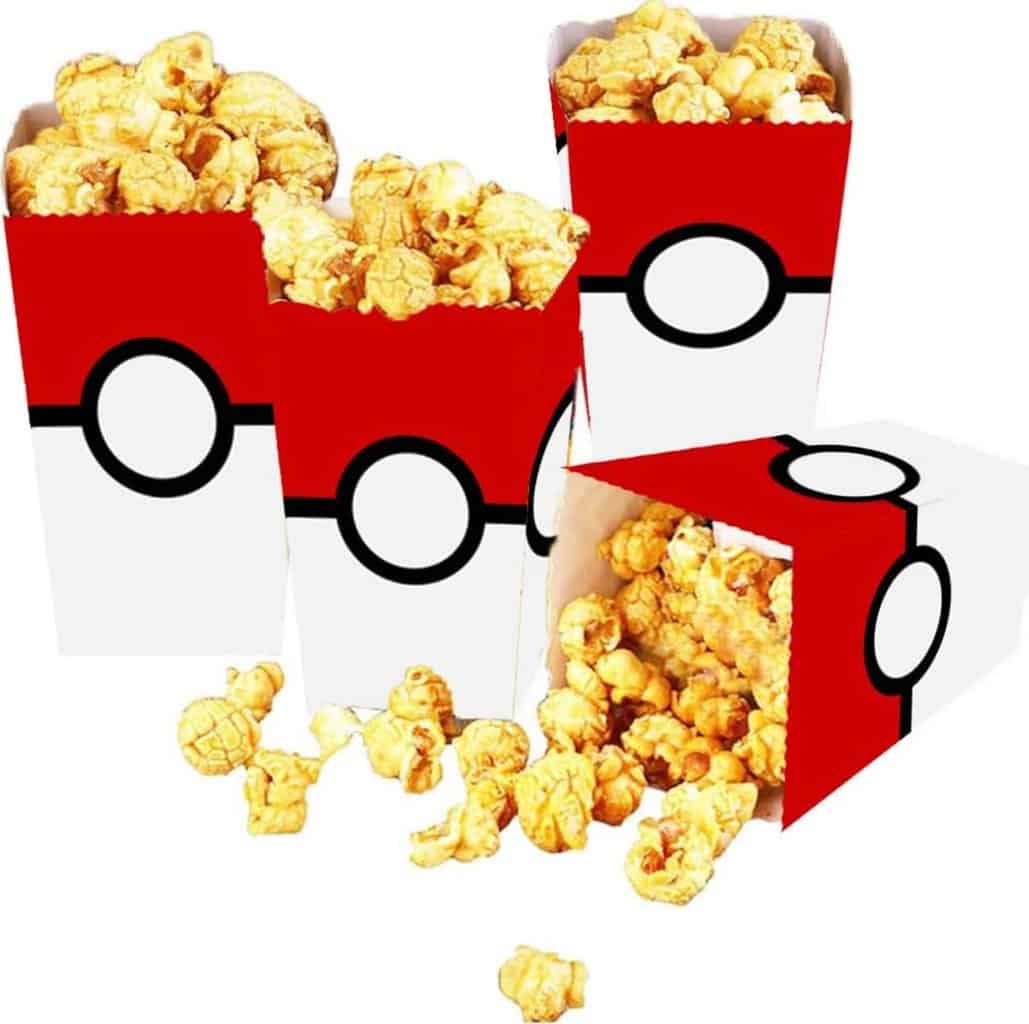 20 Pcs Pokeball Popcorn Boxes Themed Party Favors