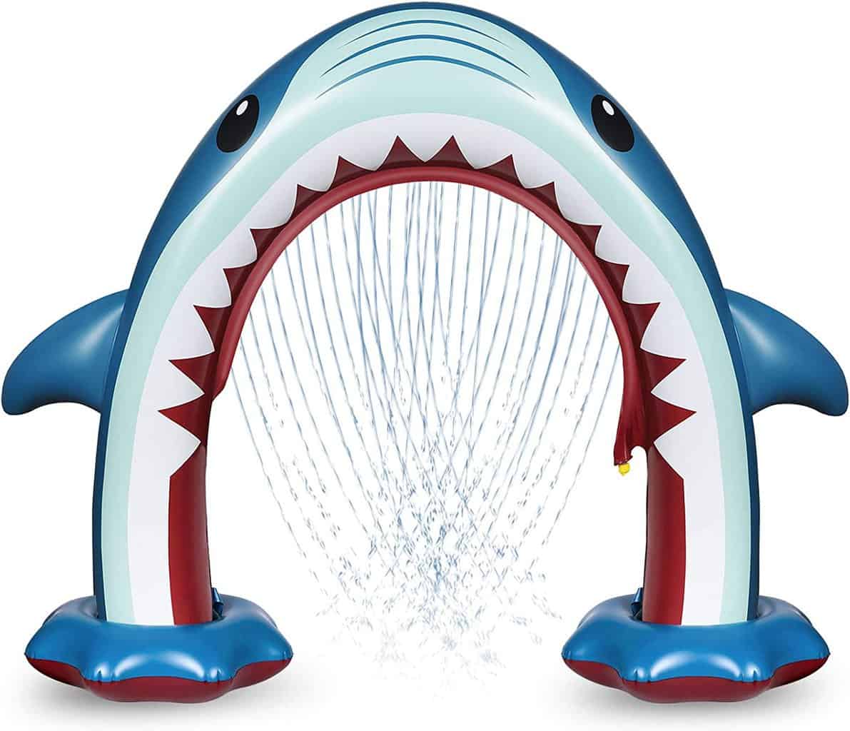 Anpro Giant Shark Sprinkler for Kids Inflatable Water Toys Summer Outdoor Play Sprinkler for Kids